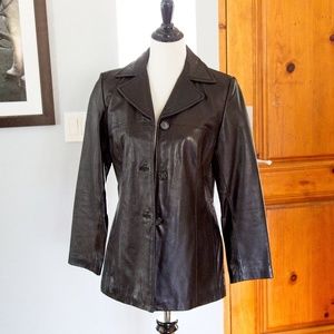 SIENA black geniune leather jacket, Small